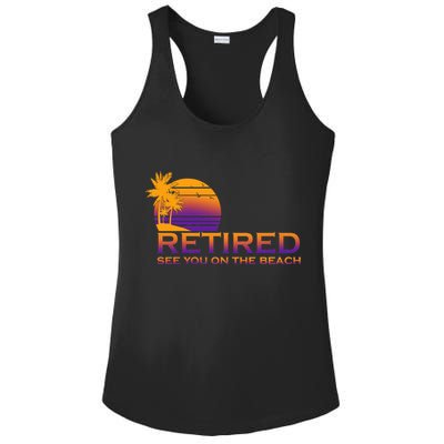 Retired See You On The Beach  Ladies PosiCharge Competitor Racerback Tank