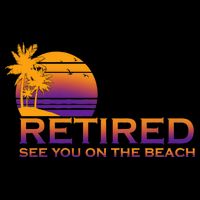 Retired See You On The Beach  Cropped Pullover Crew