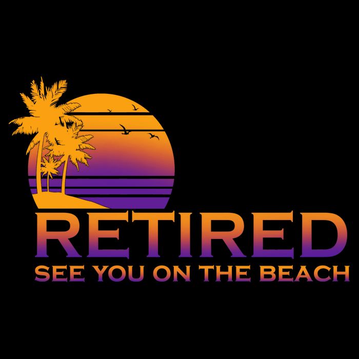 Retired See You On The Beach  Cropped Pullover Crew