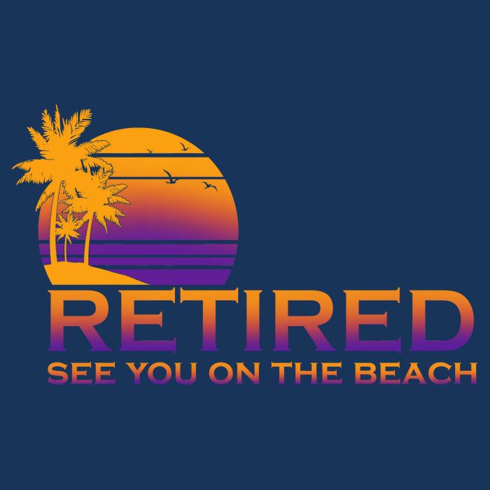 Retired See You On The Beach  7 Panel Mesh Trucker Snapback Hat