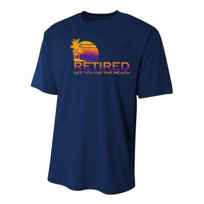 Retired See You On The Beach  Youth Performance Sprint T-Shirt