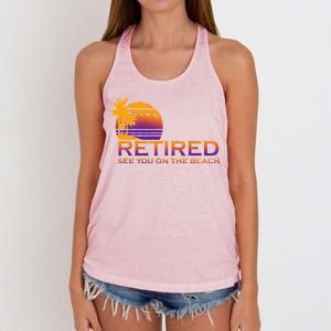 Retired See You On The Beach  Women's Knotted Racerback Tank