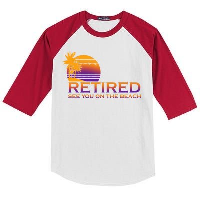 Retired See You On The Beach  Kids Colorblock Raglan Jersey