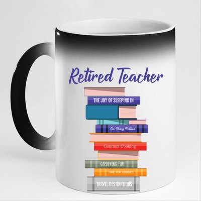 Retired Teacher 11oz Black Color Changing Mug