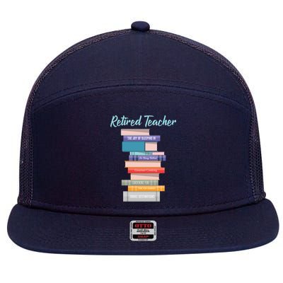 Retired Teacher 7 Panel Mesh Trucker Snapback Hat