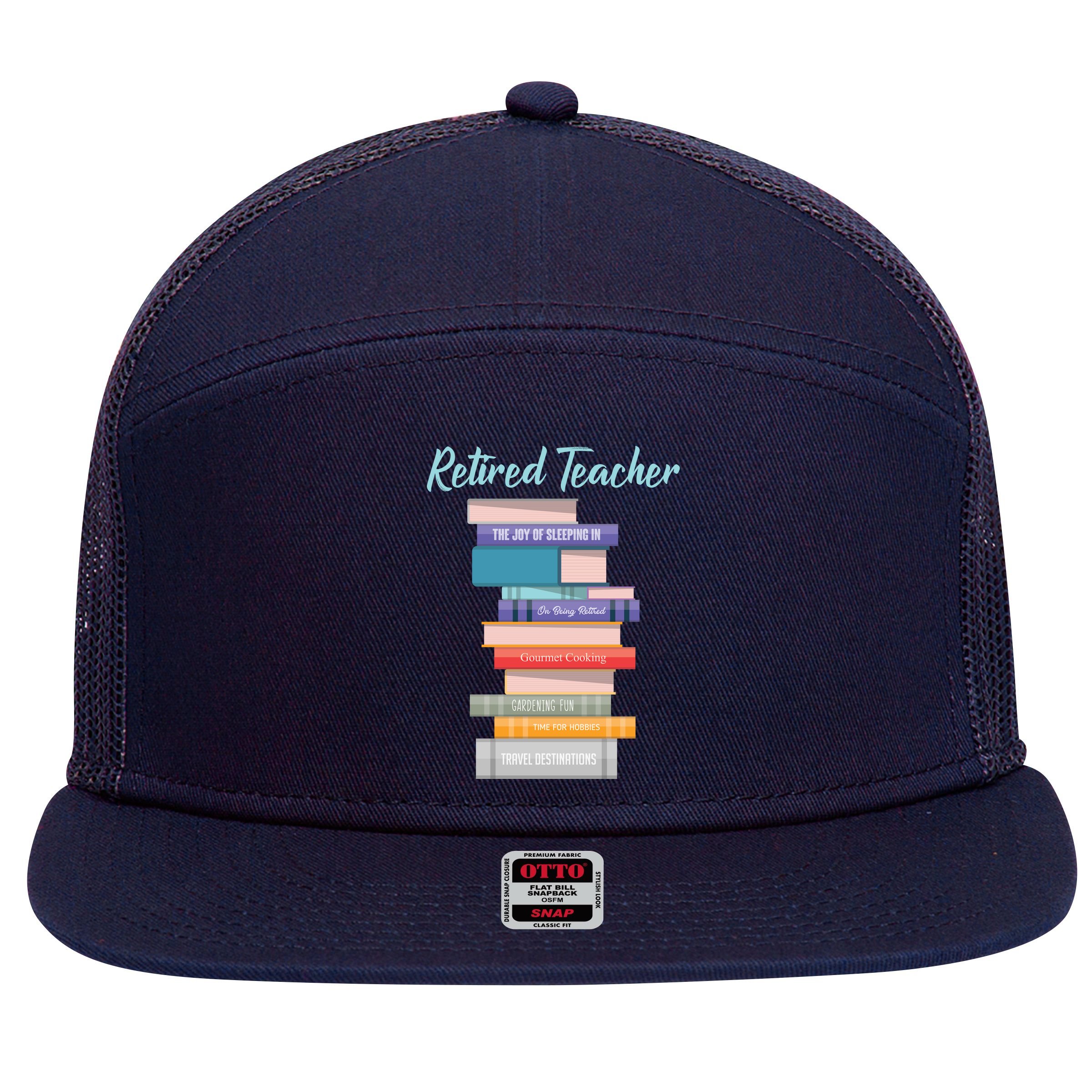 Retired Teacher 7 Panel Mesh Trucker Snapback Hat