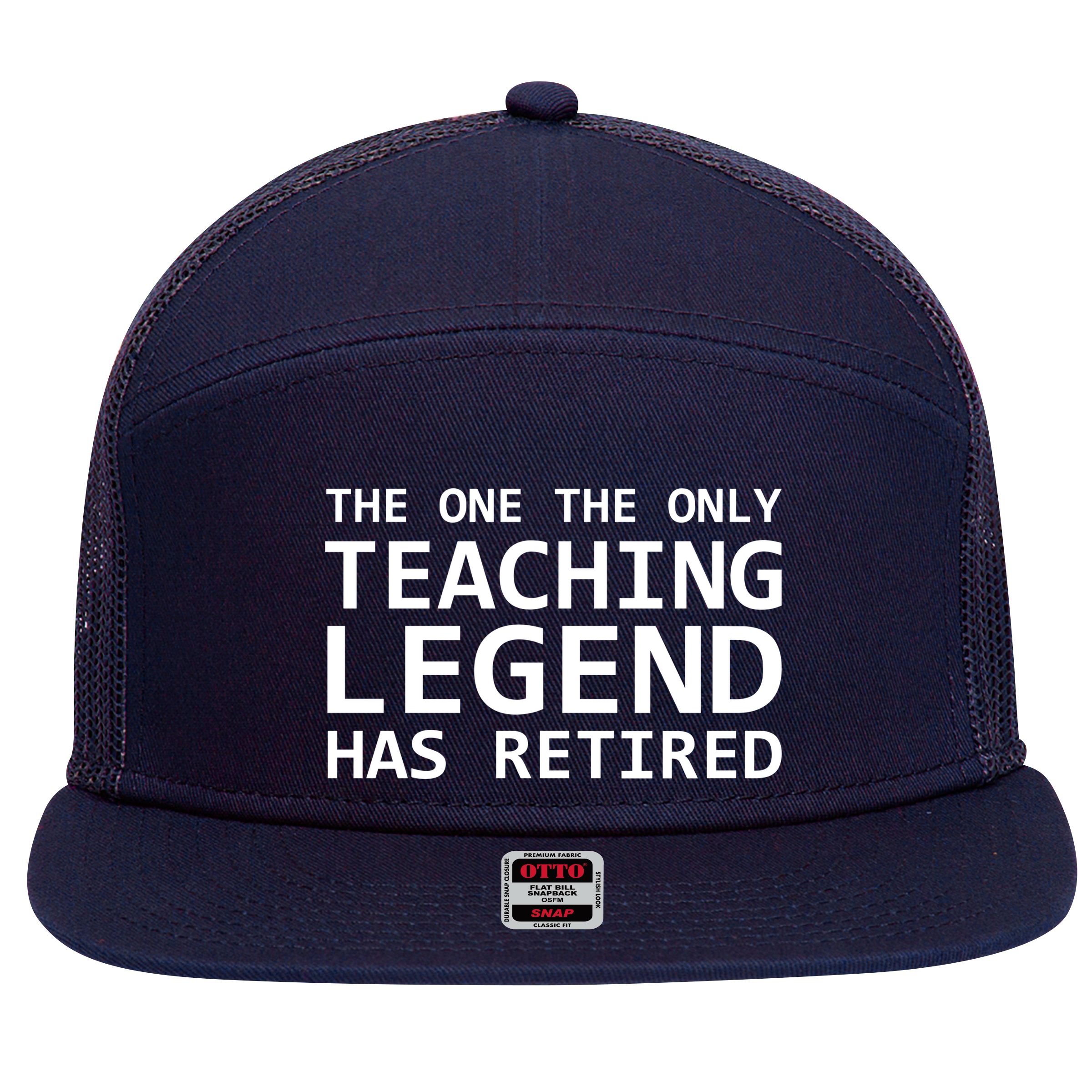 Retired Teacher Legend 7 Panel Mesh Trucker Snapback Hat