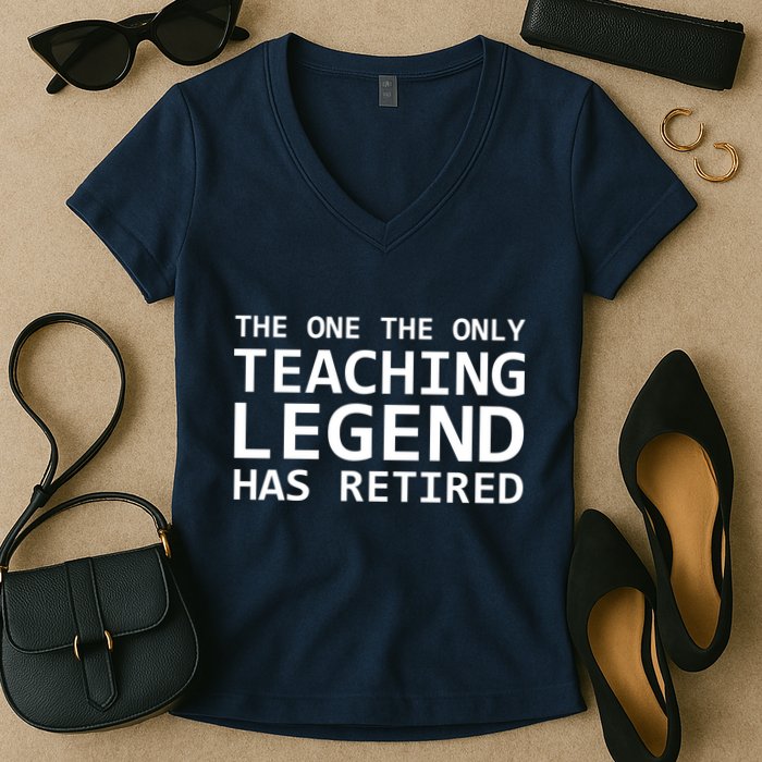 Retired Teacher Legend Women's V-Neck T-Shirt
