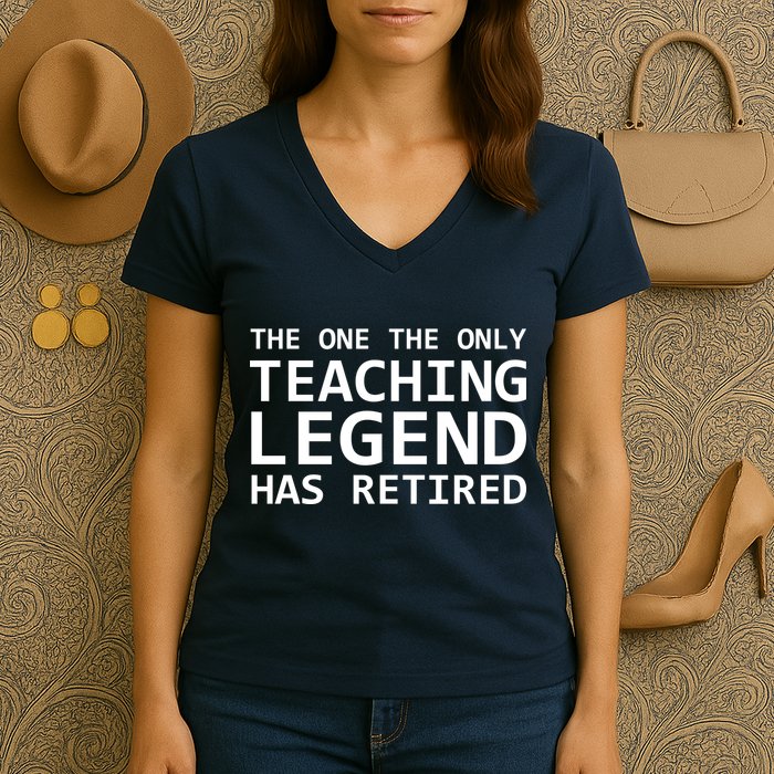 Retired Teacher Legend Women's V-Neck T-Shirt