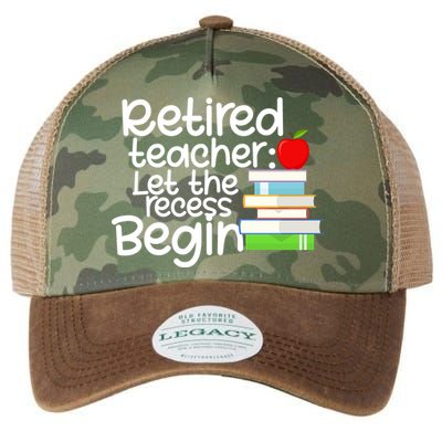 Retired Teacher Let The Recess Begin  Legacy Tie Dye Trucker Hat