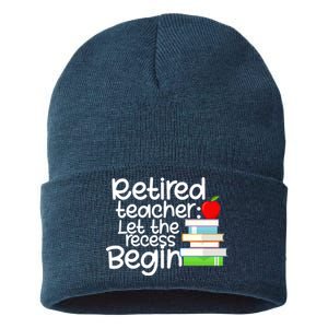 Retired Teacher Let The Recess Begin  Sustainable Knit Beanie