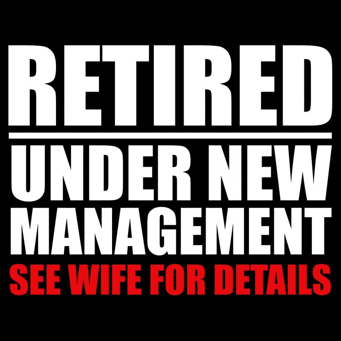 Retired Under New Management Apron