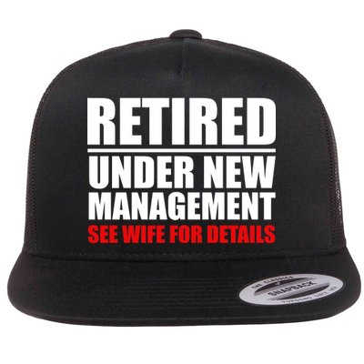 Retired Under New Management Flat Bill Trucker Hat