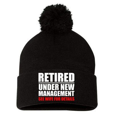 Retired Under New Management Pom Pom 12in Knit Beanie