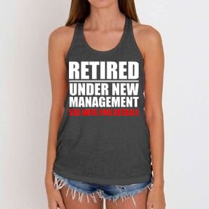 Retired Under New Management Women's Knotted Racerback Tank