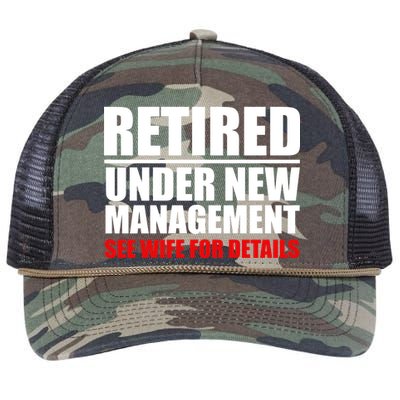 Retired Under New Management Retro Rope Trucker Hat Cap