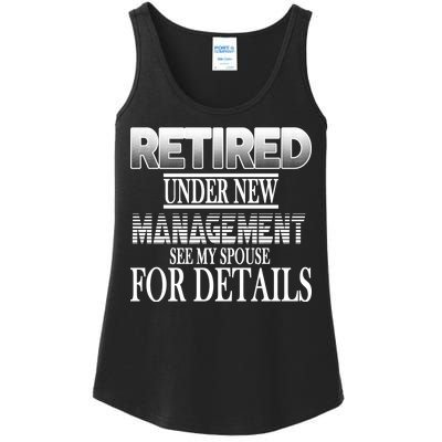 Retired Under New Management Ask Spouse For Details Ladies Essential Tank