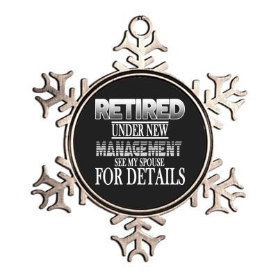 Retired Under New Management Ask Spouse For Details Metallic Star Ornament