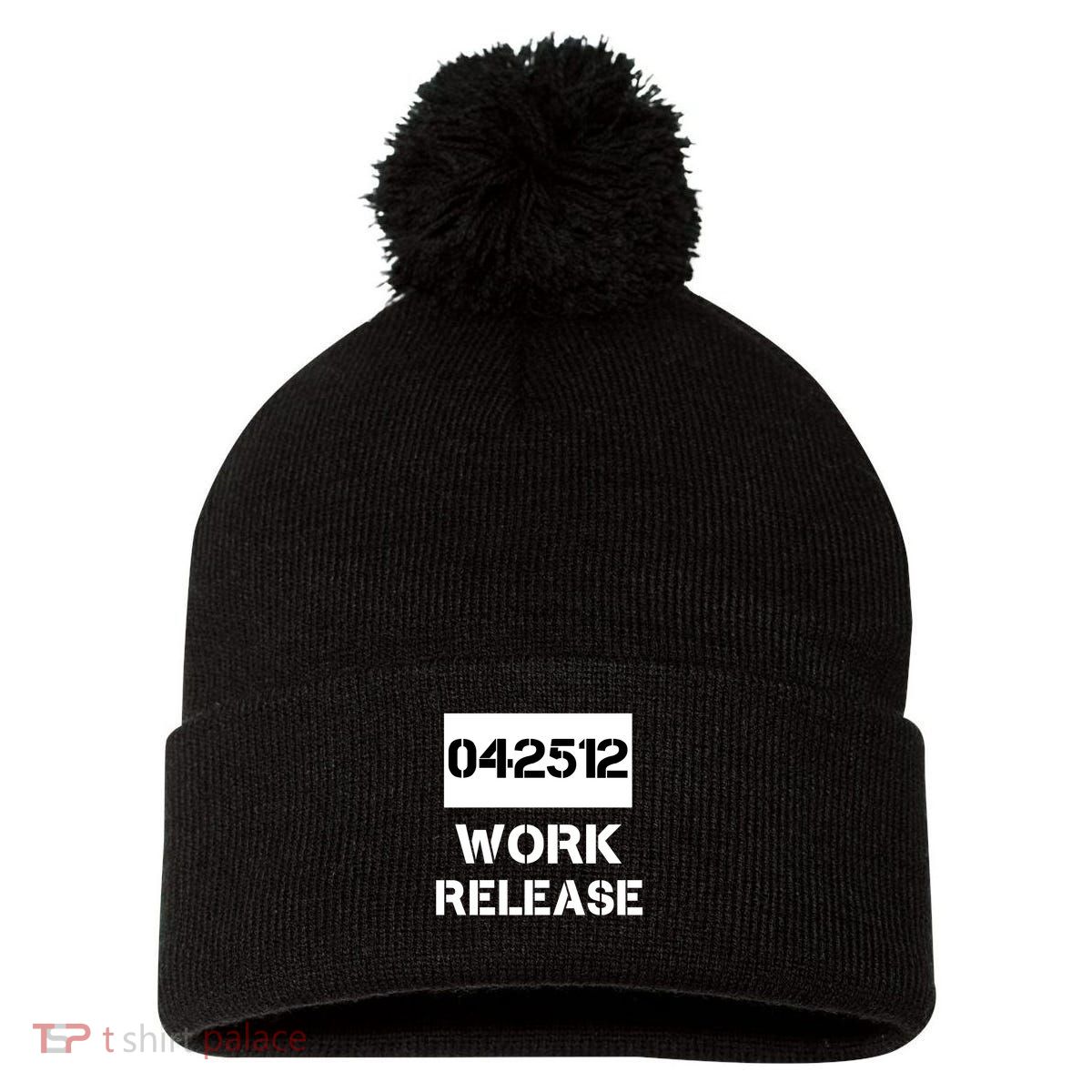 Retirement Date Work Release Jail Prison Personalize  Pom Pom 12in Knit Beanie