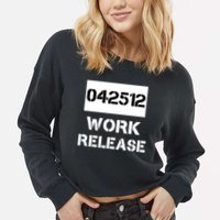 Retirement Date Work Release Jail Prison Personalize  Cropped Pullover Crew