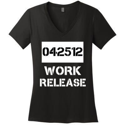 Retirement Date Work Release Jail Prison Personalize  Women's V-Neck T-Shirt