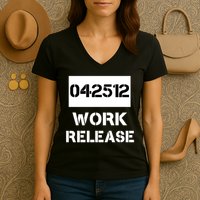 Retirement Date Work Release Jail Prison Personalize  Women's V-Neck T-Shirt