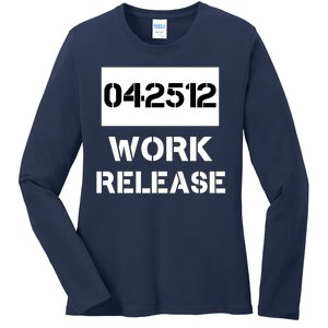 Retirement Date Work Release Jail Prison Personalize  Ladies Long Sleeve Shirt