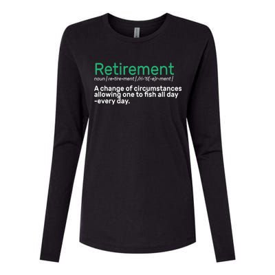 Retirement Fishing Definition  Womens Cotton Relaxed Long Sleeve T-Shirt