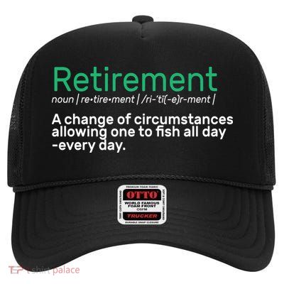 Retirement Fishing Definition  High Crown Mesh Back Trucker Hat