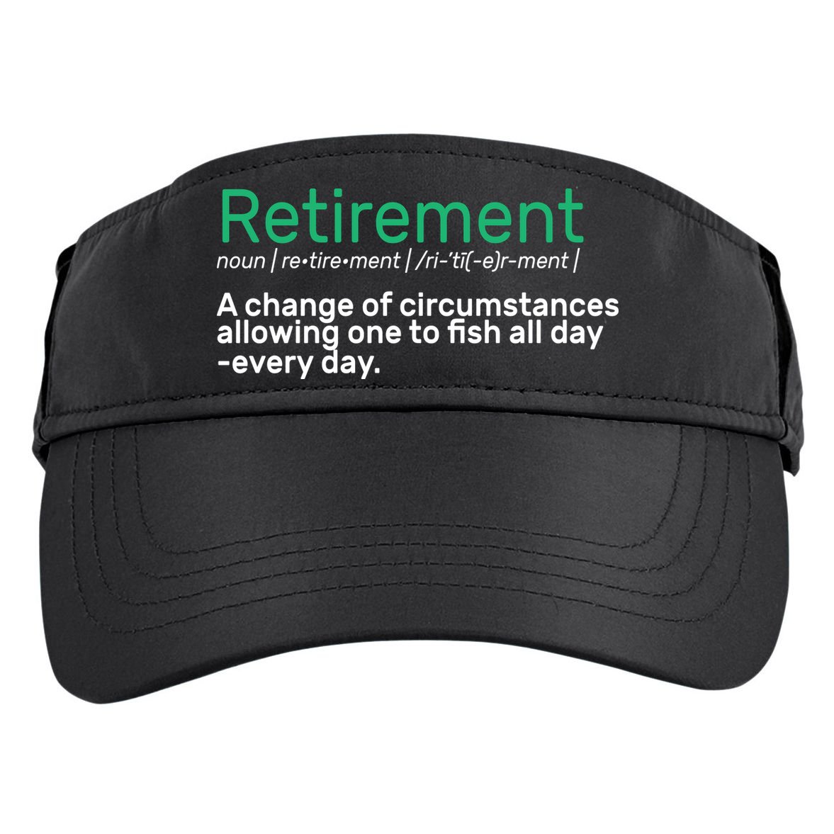 Retirement Fishing Definition  Adult Drive Performance Visor