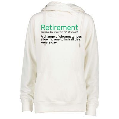 Retirement Fishing Definition  Womens Funnel Neck Pullover Hood