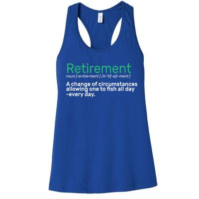 Retirement Fishing Definition  Women's Racerback Tank