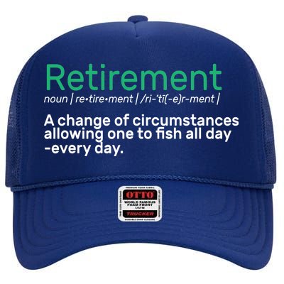 Retirement Fishing Definition  High Crown Mesh Back Trucker Hat