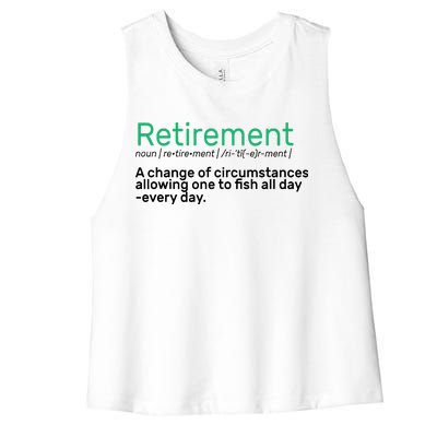 Retirement Fishing Definition  Women's Racerback Cropped Tank