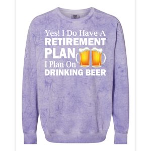 Retirement Plan Drinking Beer Colorblast Crewneck Sweatshirt