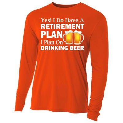 Retirement Plan Drinking Beer Cooling Performance Long Sleeve Crew