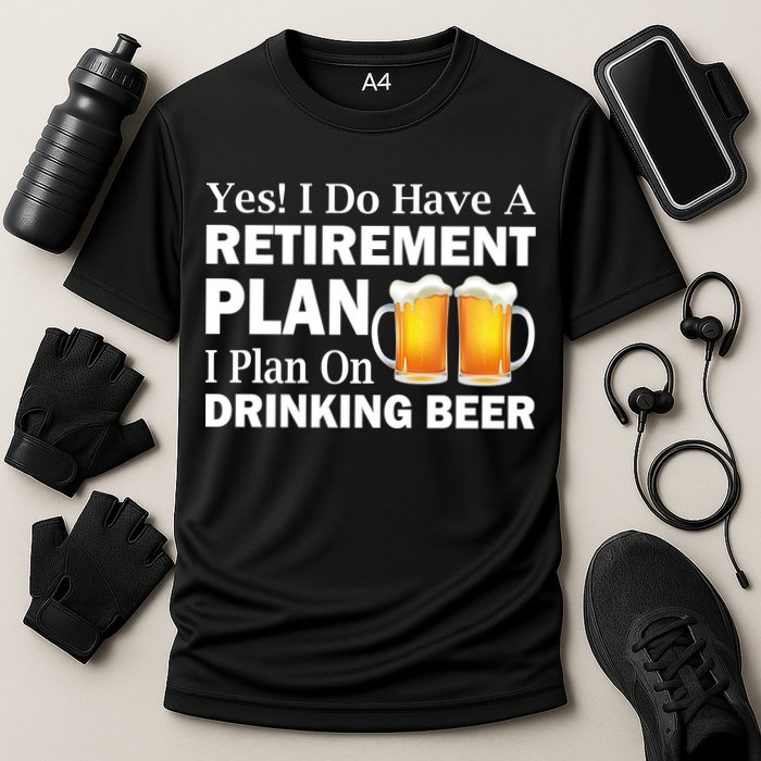 Retirement Plan Drinking Beer Cooling Performance Crew T-Shirt