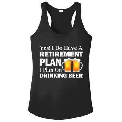 Retirement Plan Drinking Beer Ladies PosiCharge Competitor Racerback Tank