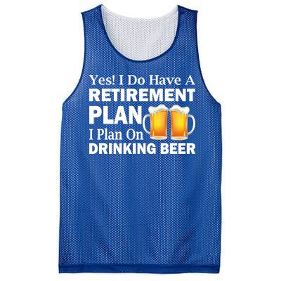 Retirement Plan Drinking Beer Mesh Reversible Basketball Jersey Tank