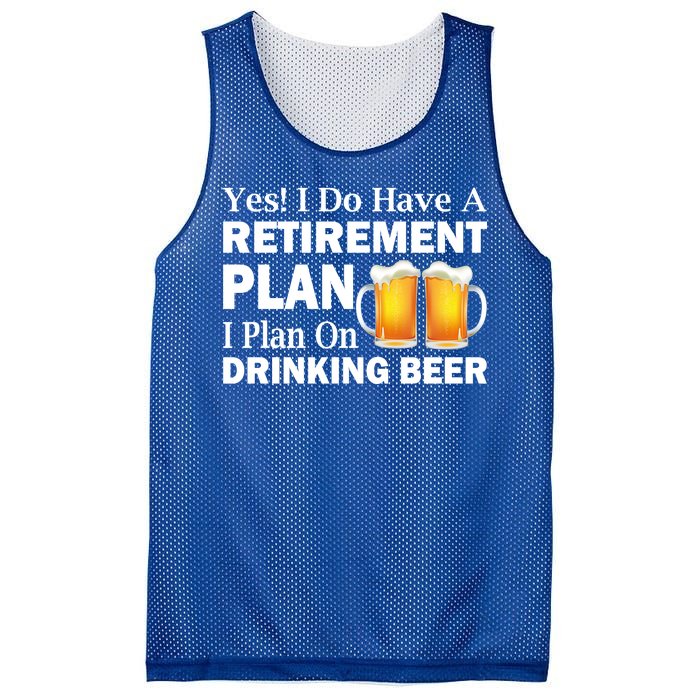 Retirement Plan Drinking Beer Mesh Reversible Basketball Jersey Tank