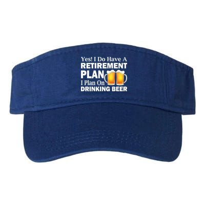 Retirement Plan Drinking Beer Valucap Bio-Washed Visor