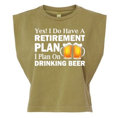 Retirement Plan Drinking Beer Garment-Dyed Women's Muscle Tee