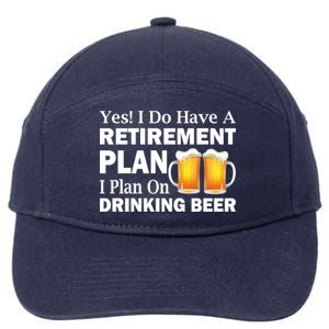 Retirement Plan Drinking Beer 7-Panel Snapback Hat