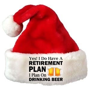 Retirement Plan Drinking Beer Premium Christmas Santa Hat