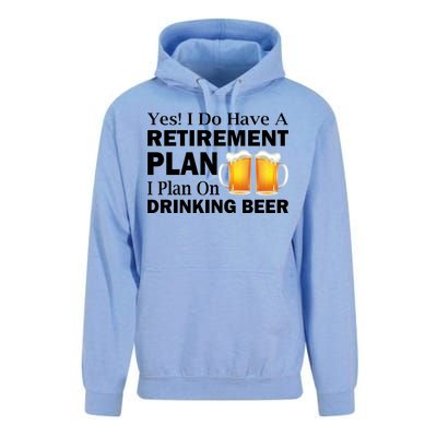 Retirement Plan Drinking Beer Unisex Surf Hoodie