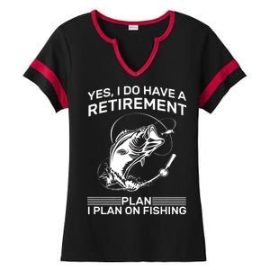 Retirement Plan Fishing Ladies Halftime Notch Neck Tee