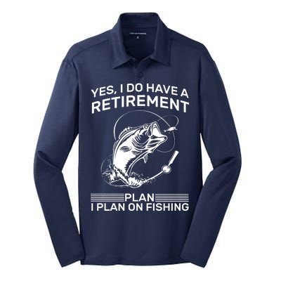 Retirement Plan Fishing Silk Touch Performance Long Sleeve Polo