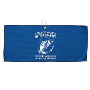 Retirement Plan Fishing Large Microfiber Waffle Golf Towel