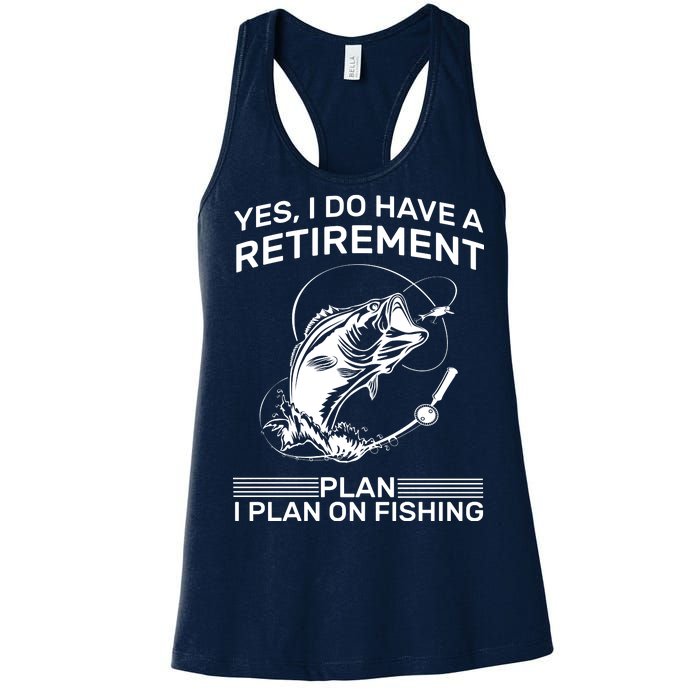 Retirement Plan Fishing Women's Racerback Tank