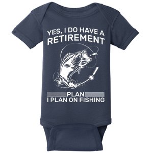 Retirement Plan Fishing Baby Bodysuit